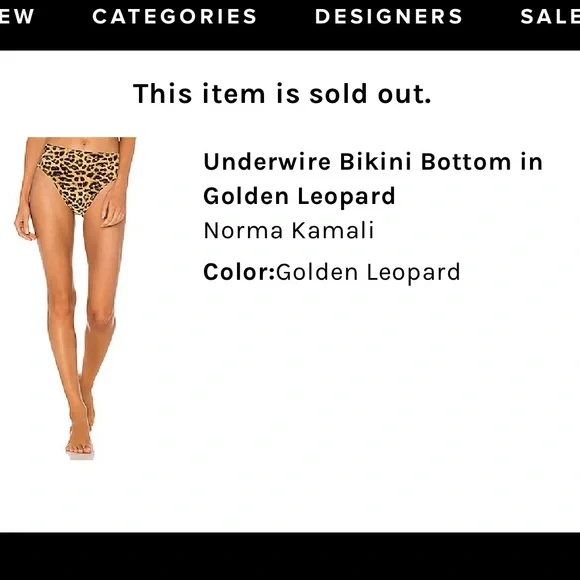 NWT Norma Kamali UnderWire Bottoms SOLD OUT - Picture 1 of 4